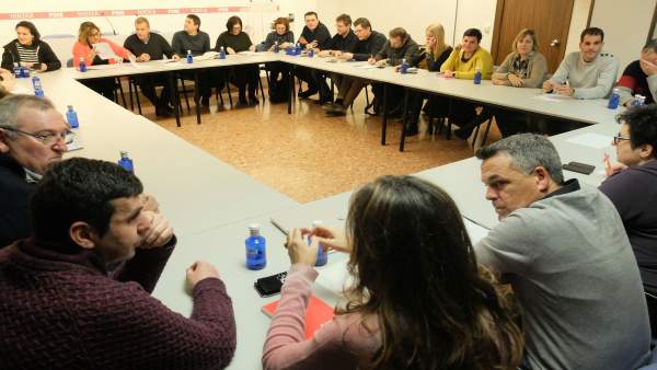 Ejecutivo PSOE Altoaragón en una reunión en Huesca Ejecutivo PSOE Altoaragón en una reunión en Huesca