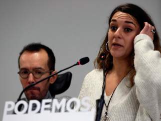 Pablo Echenique y Noelia Vera, secretario de Organización y coportavoz de la dirección, respectivamente.