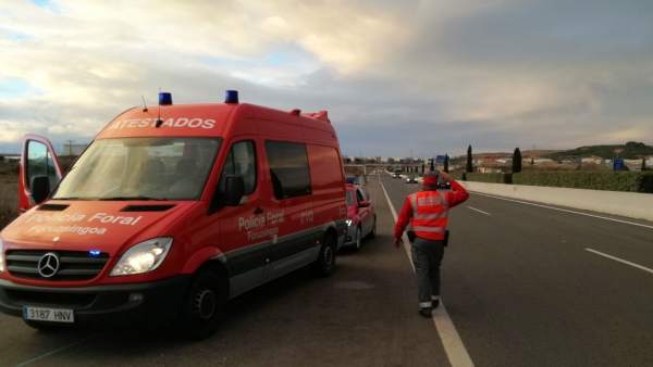 Imagen del accidente de tráfico en Tudela Imagen del accidente de tráfico en Tudela
