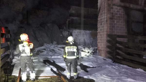 Bomberos sofocan incendio recinto jirafas Bomberos sofocan incendio recinto jirafas