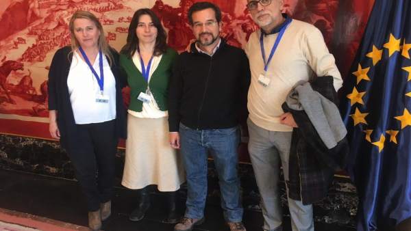 Representantes de Podemos, en el Congreso sobre la conexión ferroviaria Representantes de Podemos, en el Congreso sobre la conexión ferroviaria