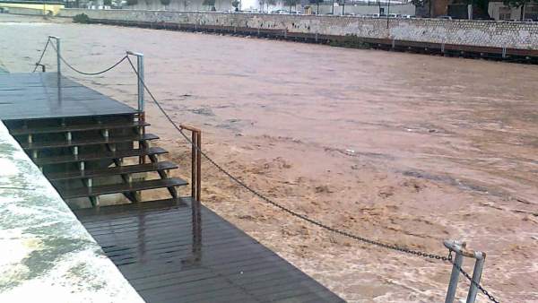 Río Guadalmedina tras la tromba de agua en Málaga capital Río Guadalmedina tras la tromba de agua en Málaga capital