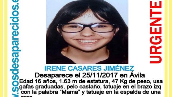 Ávila.- Cartel con la imagen de la joven desaparecida Ávila.- Cartel con la imagen de la joven desaparecida