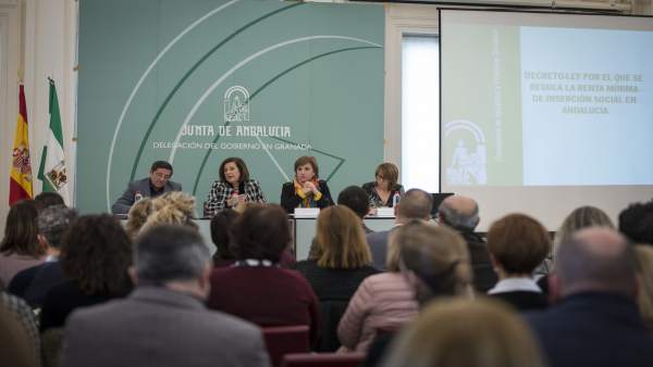 La consejera de Igualdad en rueda de prensa en Granada La consejera de Igualdad en rueda de prensa en Granada