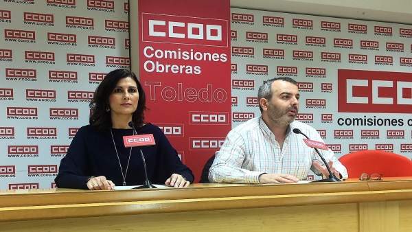 Dirigentes de CCOO en rueda de prensa Dirigentes de CCOO en rueda de prensa