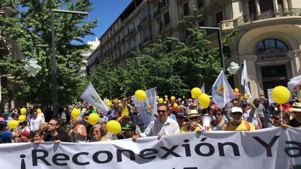 Una de las protestas de Marea Amarilla Una de las protestas de Marea Amarilla
