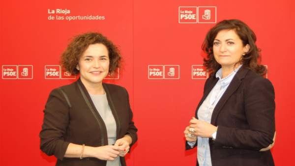Las portavoces socialistas Concha Andreu y Beatriz Arráiz Las portavoces socialistas Concha Andreu y Beatriz Arráiz
