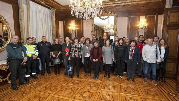 Integrantes de la Comisión de Protección Civil reunida hoy en el Palacio Foral. Integrantes de la Comisión de Protección Civil reunida hoy en el Palacio Foral.