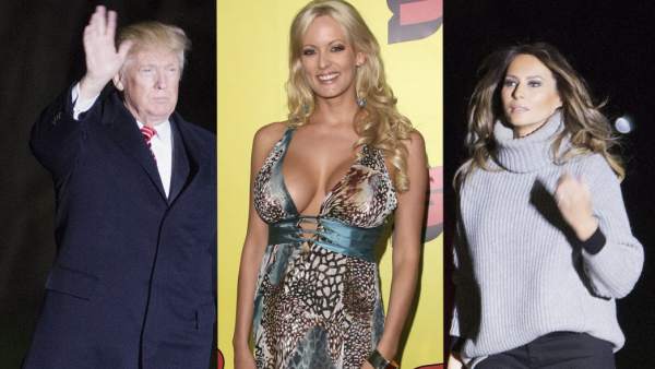 Donald Trump, Stormy Daniels y Melania Trump Donald Trump, Stormy Daniels y Melania Trump