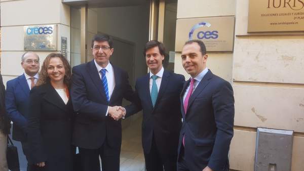 Juan Marín, Javier Millán y Marta Escrivá se reúnen con el presidente del CES Juan Marín, Javier Millán y Marta Escrivá se reúnen con el presidente del CES