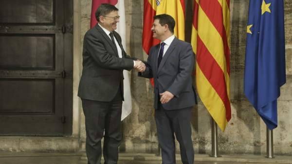 Los presidentes valenciano y manchego, en su encuentro en València Los presidentes valenciano y manchego, en su encuentro en València