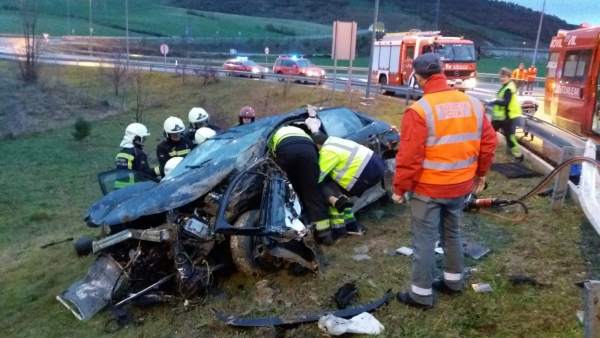 Accidente de tráfico en Monreal Accidente de tráfico en Monreal
