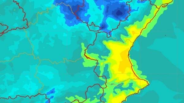 Mapa de Aemet con el viento de poniente que se espera en la Comunitat Mapa de Aemet con el viento de poniente que se espera en la Comunitat
