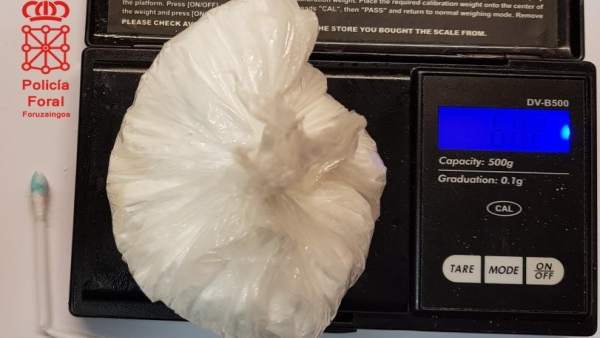 Droga intervenida por la Policía Foral. Droga intervenida por la Policía Foral.
