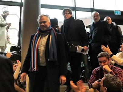 Acto de Carles Puigdemont en la Universidad de Copenhague (Dinarmarca)