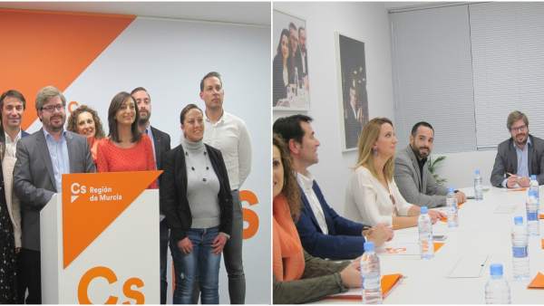 Hervías, durante su reunión en Murcia Hervías, durante su reunión en Murcia