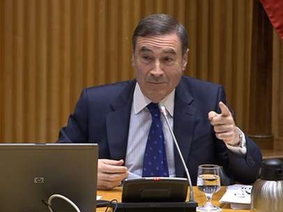 El periodista Pedro J. Ramírez, este martes, en su comparecencia en el Congreso.