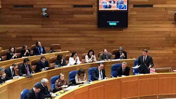 El presidente de la Xunta, Alberto Núñez Feijóo, en el pleno del Parlamento El presidente de la Xunta, Alberto Núñez Feijóo, en el pleno del Parlamento