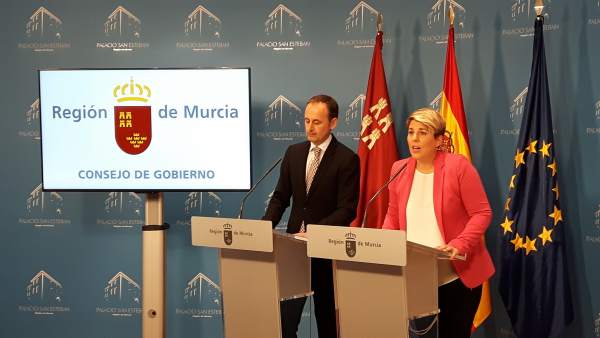 La portavoz del Gobierno murciano, Noelia Arroyo, en la rueda de prensa La portavoz del Gobierno murciano, Noelia Arroyo, en la rueda de prensa