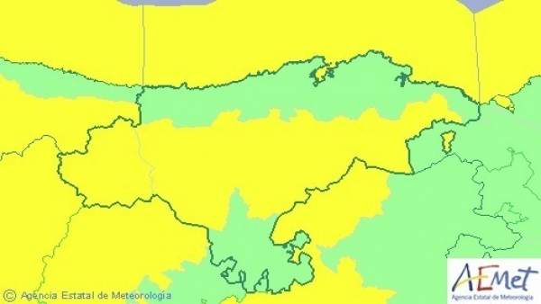 Mapa de avisos para este jueves Mapa de avisos para este jueves