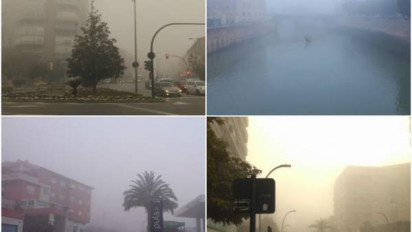 IMAGEN DE ALGUNOS PUNTOS DE MURCIA CON NIEBLA IMAGEN DE ALGUNOS PUNTOS DE MURCIA CON NIEBLA