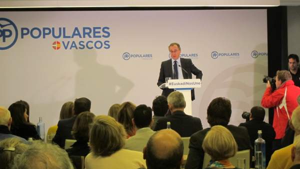 Alfonso Alonso, presidente del PP vasco, en una jornada en Bilbao Alfonso Alonso, presidente del PP vasco, en una jornada en Bilbao