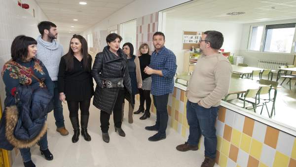 María Solana, en el colegio público de Buztintxuri. María Solana, en el colegio público de Buztintxuri.