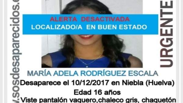 Localizada en buen estado la menor desaparecida en Niebla Localizada en buen estado la menor desaparecida en Niebla