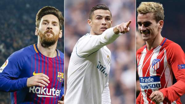 Messi, Cristiano y Griezmann Messi, Cristiano y Griezmann