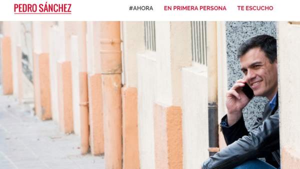 La nueva imagen de la web de Pedro Sánchez La nueva imagen de la web de Pedro Sánchez