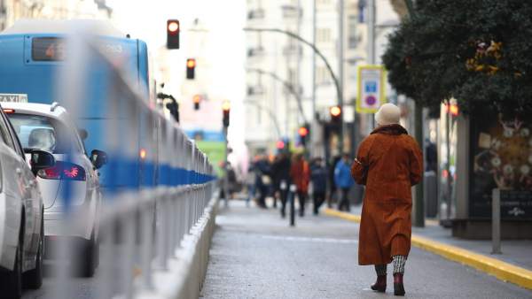 Dispositivo navideño en la Gran Vía Dispositivo navideño en la Gran Vía
