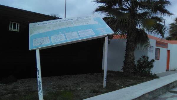 Señalización dañada por el temporal de viento Señalización dañada por el temporal de viento