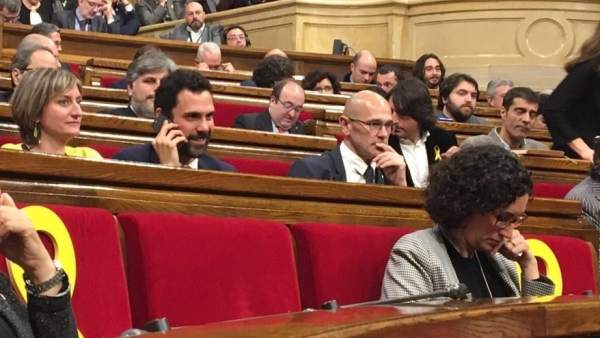 Roger Torrent al ser nombrado presidente del Parlament. Roger Torrent al ser nombrado presidente del Parlament.