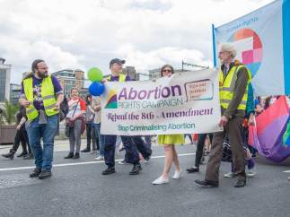 Manifestación a favor de la despenalización del aborto en Irlanda