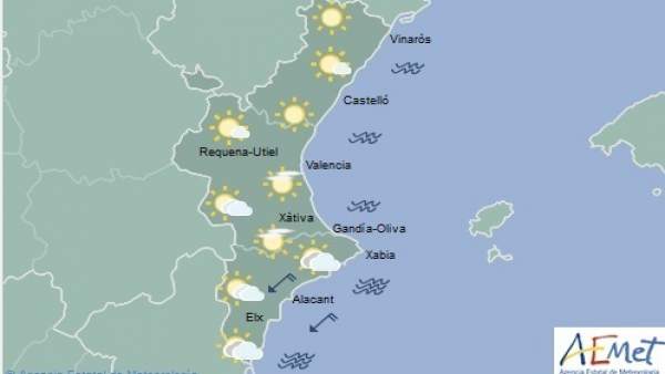Intervals nuvolosos en la mitat sud i màximes de 16ºC aquest dimecres a la Comunitat Valenciana Intervals nuvolosos en la mitat sud i màximes de 16ºC aquest dimecres a la Comunitat Valenciana