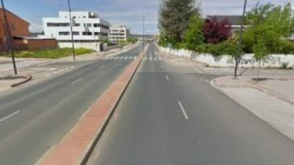 Zona del estrechamiento en la calle Sequioas Zona del estrechamiento en la calle Sequioas