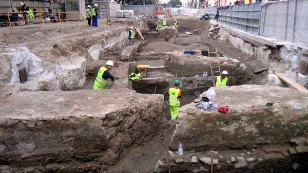 Restos del metro en el centro de Málaga, restos arqueológicos Restos del metro en el centro de Málaga, restos arqueológicos