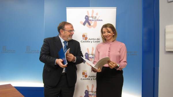 Fernando Rey y Alicia García con la guía de actuación Fernando Rey y Alicia García con la guía de actuación