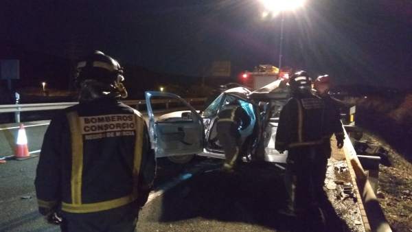 Accidente con un fallecido en la A-30, en Cieza (Murcia) Accidente con un fallecido en la A-30, en Cieza (Murcia)