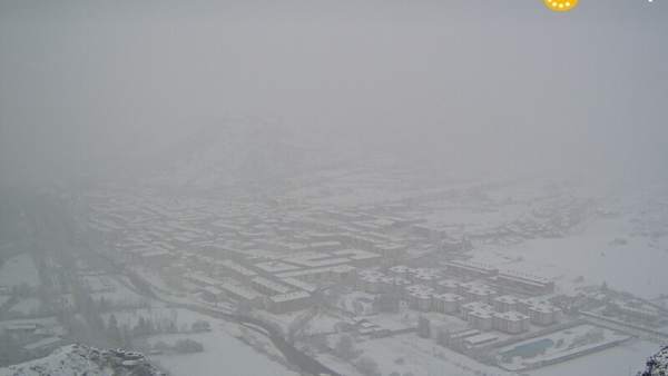 Imagen de Ezcaray nevado captada por la camara web Imagen de Ezcaray nevado captada por la camara web