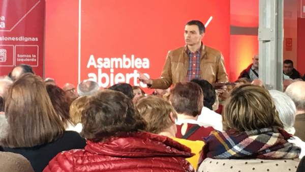 Valladolid.- Sánchez, durante su participación en asamblea abierta Valladolid.- Sánchez, durante su participación en asamblea abierta