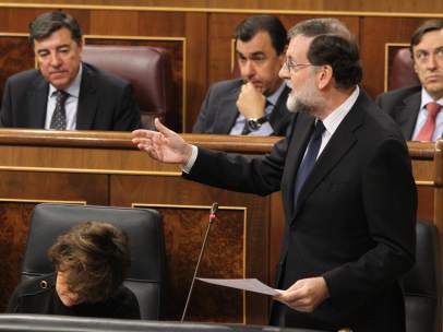 El presidente del Gobierno, Mariano Rajoy, en el Congreso.