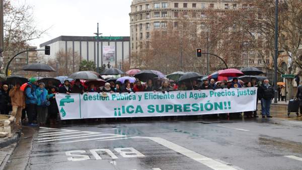 Manifestación en Zaragoza contra el ICA. Manifestación en Zaragoza contra el ICA.