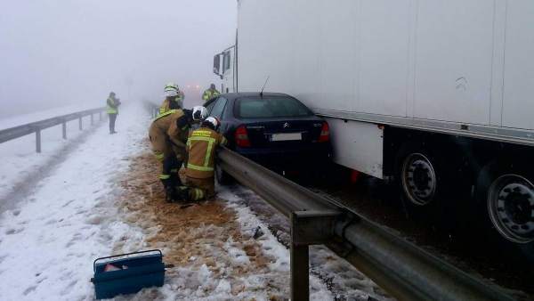 Accidente en la A-23. Accidente en la A-23.