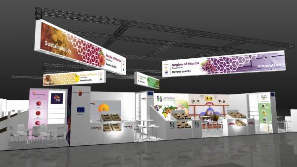 Imagen de lo quer será el stand de Murcia en la feria Fruit Logistica 2018 Imagen de lo quer será el stand de Murcia en la feria Fruit Logistica 2018