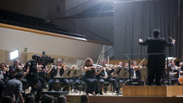 Rodaje en el Palau de la Música Rodaje en el Palau de la Música