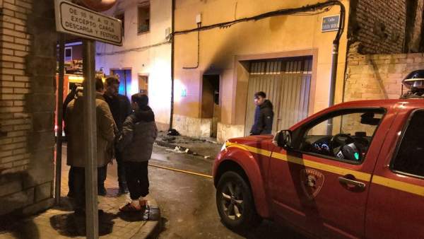 Incendio en la calle Cuesta Nueva de Gallur (Zaragoza) Incendio en la calle Cuesta Nueva de Gallur (Zaragoza)