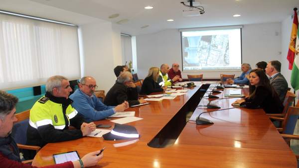 Reunión de coordinación de las obras del puente del Odiel. Reunión de coordinación de las obras del puente del Odiel.