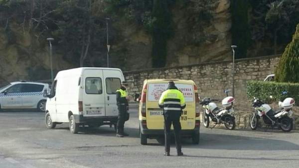 Policía Local de Jaén en un control Policía Local de Jaén en un control