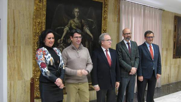 Pedro García y Antonio Díaz con representantes de CECO Pedro García y Antonio Díaz con representantes de CECO